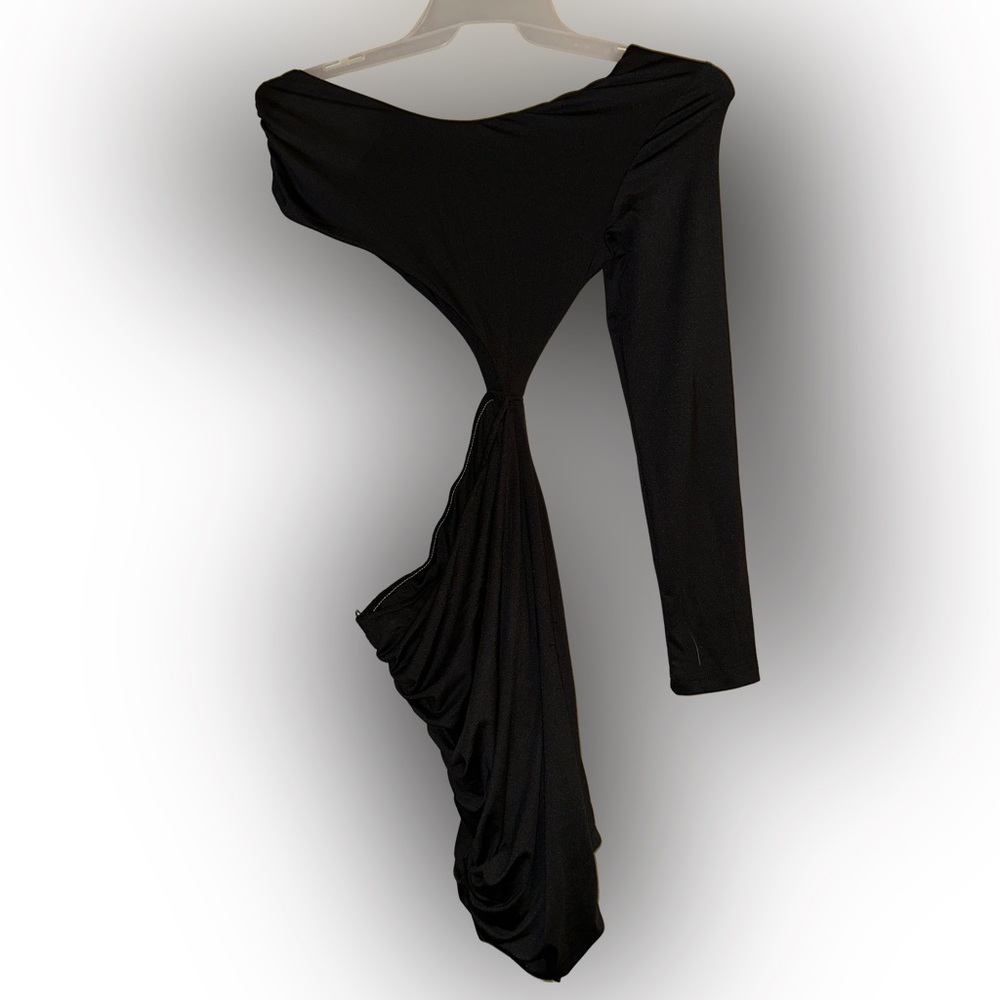 Elegant Black Asymmetrical Dress